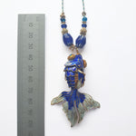 PHILIPPA KUNISCH XL Fish Necklace in Blue