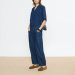 BEATRIZ FUREST Barlovento Wide Leg Jeans in Denim Navy