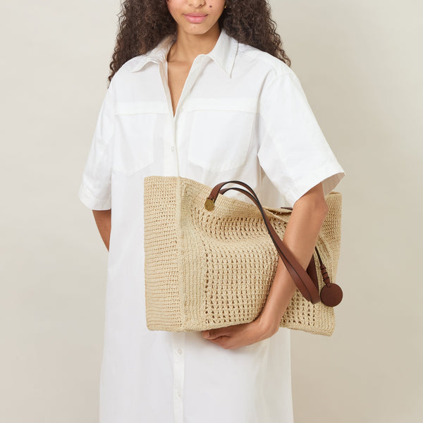 MULBERRY Crochet Tote  in Natural Crochet Raffia