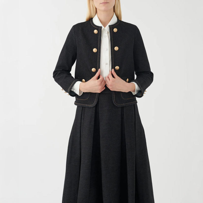 DEA KUDIBAL Nella Jacket with Deco Buttons in Raw Blue