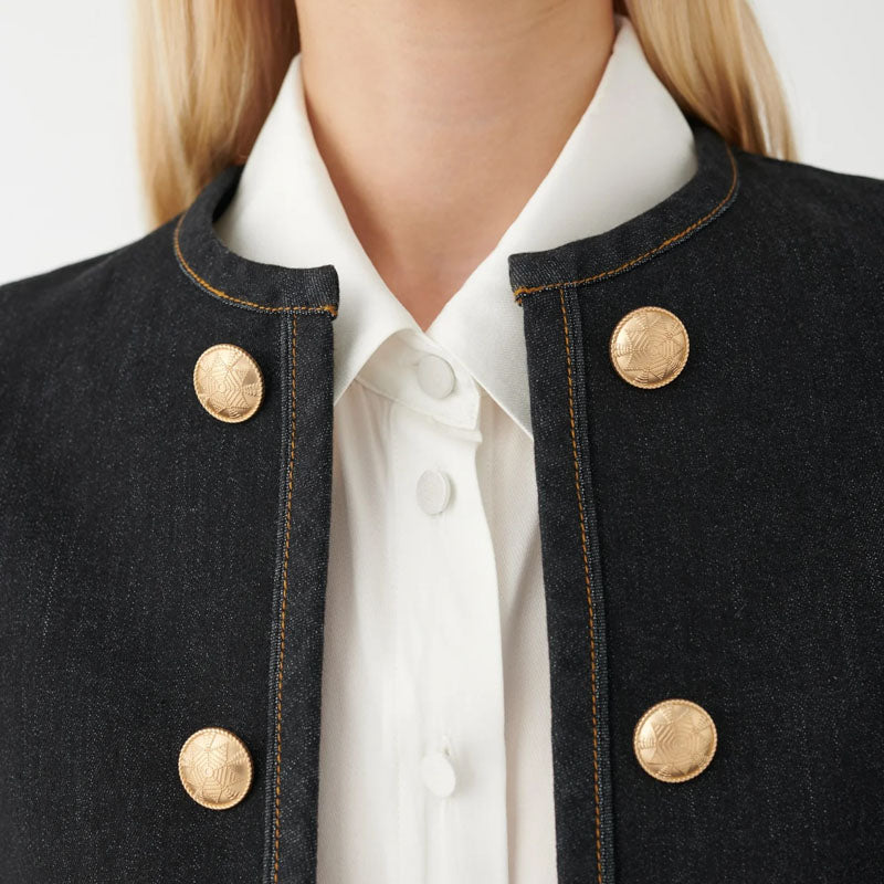 DEA KUDIBAL Nella Jacket with Deco Buttons in Raw Blue