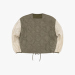 MARFA STANCE Parachute Silk Nylon Bomber Jacket in Pale Olive/Oyster