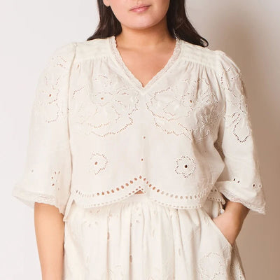 FAUNE Mabel Top in Vintage White