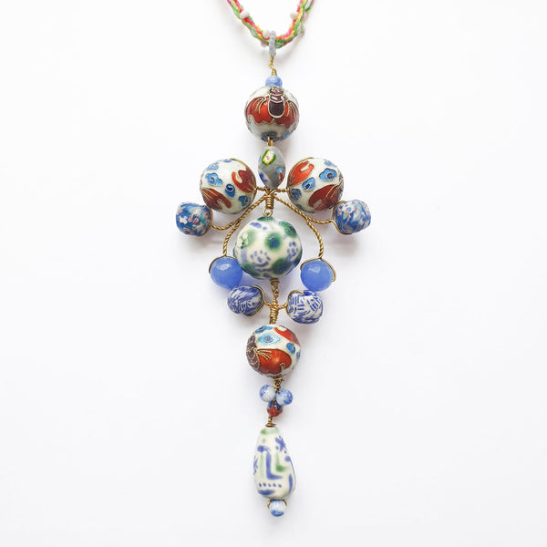 PHILIPPA KUNISCH Large Peruvian Gypsy Necklace in Blue