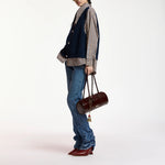 ESSENTIEL ANTWERP Kute Layered Knitted Vest Shirt in Blue/Brown/White