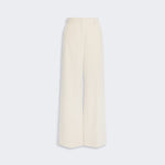 WEEKEND MAX MARA WKDTania Wide Leg Cotton Velvet Trousers in Ivory
