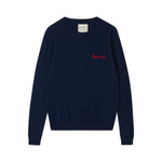 JUMPER 1234 Apres Ski Crew Neck Jumper in New Navy/Scarlet
