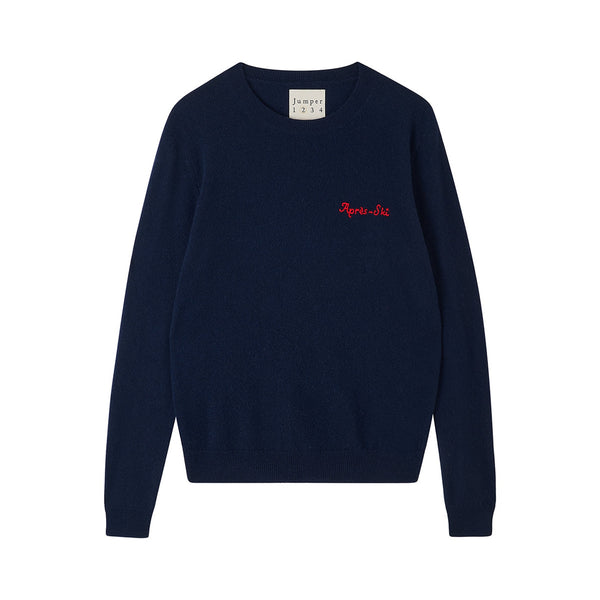 JUMPER 1234 Apres Ski Crew Neck Jumper in New Navy/Scarlet