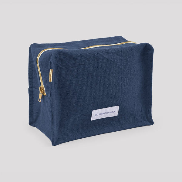 LES PENSIONNAIRES Cube Toiletry Bag in Storm Blue