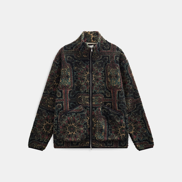 ANERKJENDT Aktoni Jacquard Teddy Cardigan in Forest Night