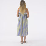 ORFEO Louane Strappy Midi Dress in Blue Check
