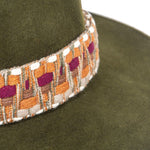 TRAVAUX EN COURS Wide Brim Felt Fedora with Ethnic Band in Loden