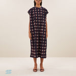 BY-BAR Nana Ikat Dress in Wine Ikat Print