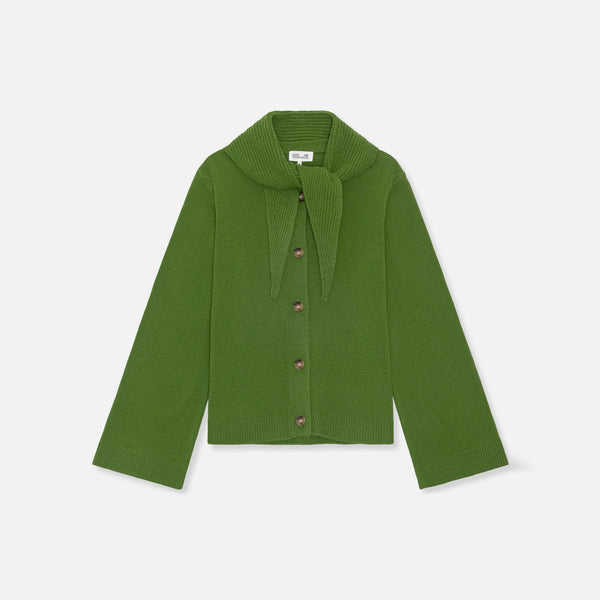BAUM UND PFERDGARTEN Clarine Cardigan with Scarf in Herb Garden Green