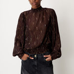 SESSUN Duchess Blouse in Coffea Domiu
