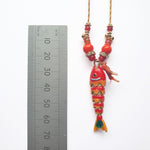 PHILIPPA KUNISCH M Fish Necklace in Red