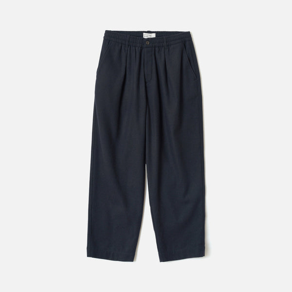 UNIVERSAL WORKS Oxford Dublin Wool Mix Trousers in Dark Navy