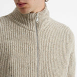 EDMMOND STUDIOS Paris Cardigan in Plain Light Grey Melange