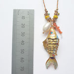 PHILIPPA KUNISCH L Fish Necklace in Gold