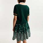 ESSENTIEL ANTWERP Kontrast Knitted Polo in Bottle Green