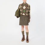 WEEKEND MAX MARA WKDAbile Argyle Pattern Wool Cardigan in Sand Rhombs