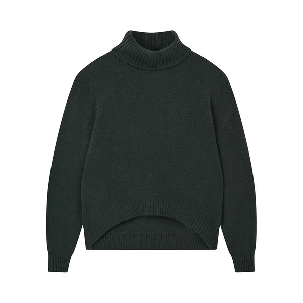 JUMPER 1234 Oversize Roll Collar Jumper in Breen