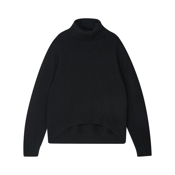 JUMPER 1234 Oversize Roll Collar Jumper in Black