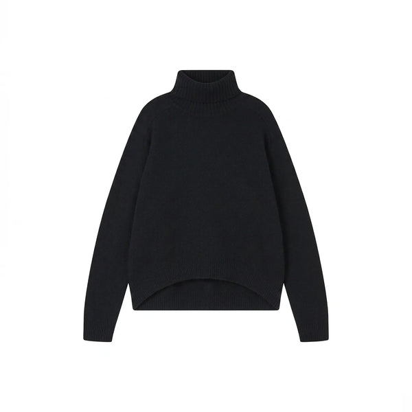 JUMPER 1234 Oversize Roll Collar Jumper in Black