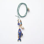 PHILIPPA KUNISCH L Fish Necklace in Blue
