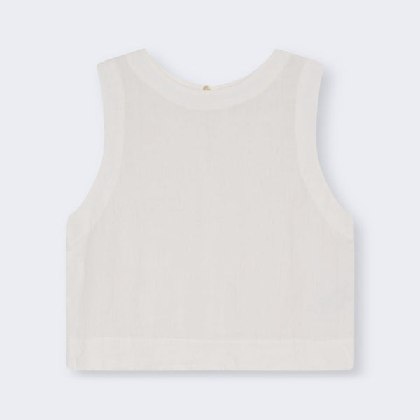 THE NEW SOCIETY Melissa Linen Top in Pure Cloud