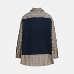 ESSENTIEL ANTWERP Kute Layered Knitted Vest Shirt in Blue/Brown/White