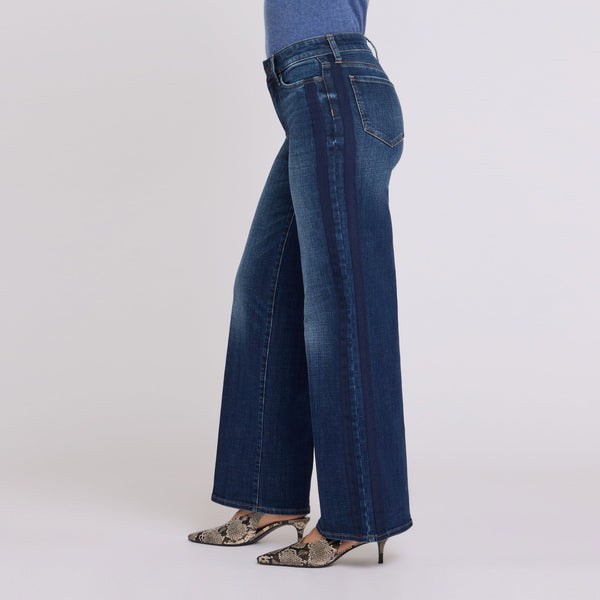 NYDJ Teresa Wide Leg Jeans with Stripe in Skylark
