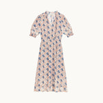 M.A.B.E Aster Print & Embroidered Midi Dress in Multi