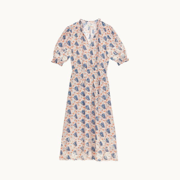 M.A.B.E Aster Print & Embroidered Midi Dress in Multi