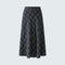 OUI Check Midi Skirt in Dark Blue/Camel