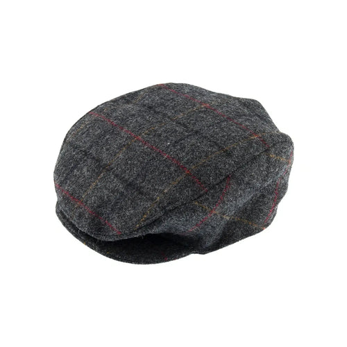 DENTS Fonthill Abraham Moon Tweed Flat Cap in Charcoal