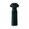 OUI V Neck Satin Maxi Dress in Scarab