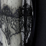 OUI Sheer Lace Long Sleeve Jumper in Black