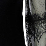 OUI Sheer Lace Long Sleeve Jumper in Black