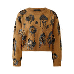 OUI Sequin Embellished Jumper in Camel