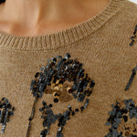OUI Sequin Embellished Jumper in Camel
