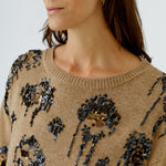 OUI Sequin Embellished Jumper in Camel