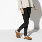 BIRKENSTOCK Boston Shearling Suede Leather Mules in Mink