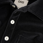 OAS Girona Velour Polo Shirt in Nearly Black