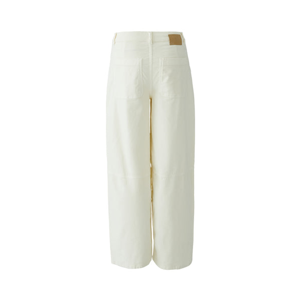 OUI Tapered Wide Leg Trousers in Whitecap Grey