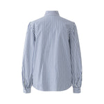 OUI Stripe Pussy Bow Shirt in White/Blue