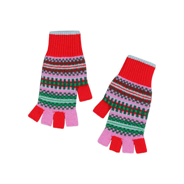 QUINTON & CHADWICK Patterned Fingerless Gloves  in Hyper Nature