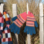 QUINTON & CHADWICK Patterned Gloves  in Autumn Berry