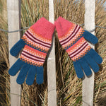 QUINTON & CHADWICK Patterned Gloves  in Autumn Berry