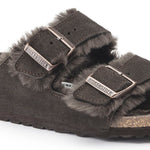 BIRKENSTOCK Arizona Shearling Suede Leather Sandals in Mocha